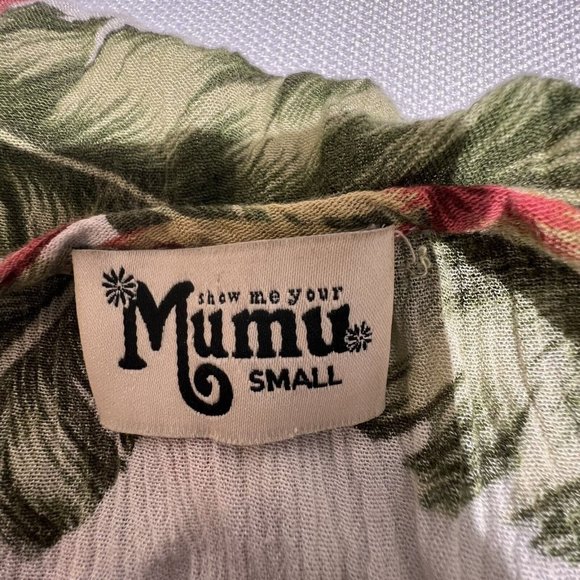 Show Me Your Mumu Pant Jumpsuit Cropped Wide Leg Size S Hawaiian Floral Vacation - Picture 4 of 10